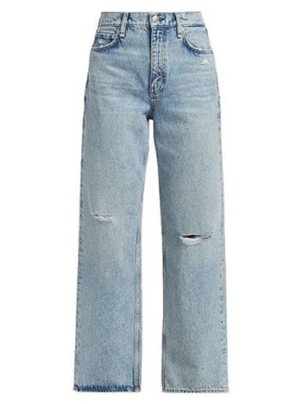 rag & bone Light Blue High-Rise Wide-Leg Distressed Jeans NWT $298